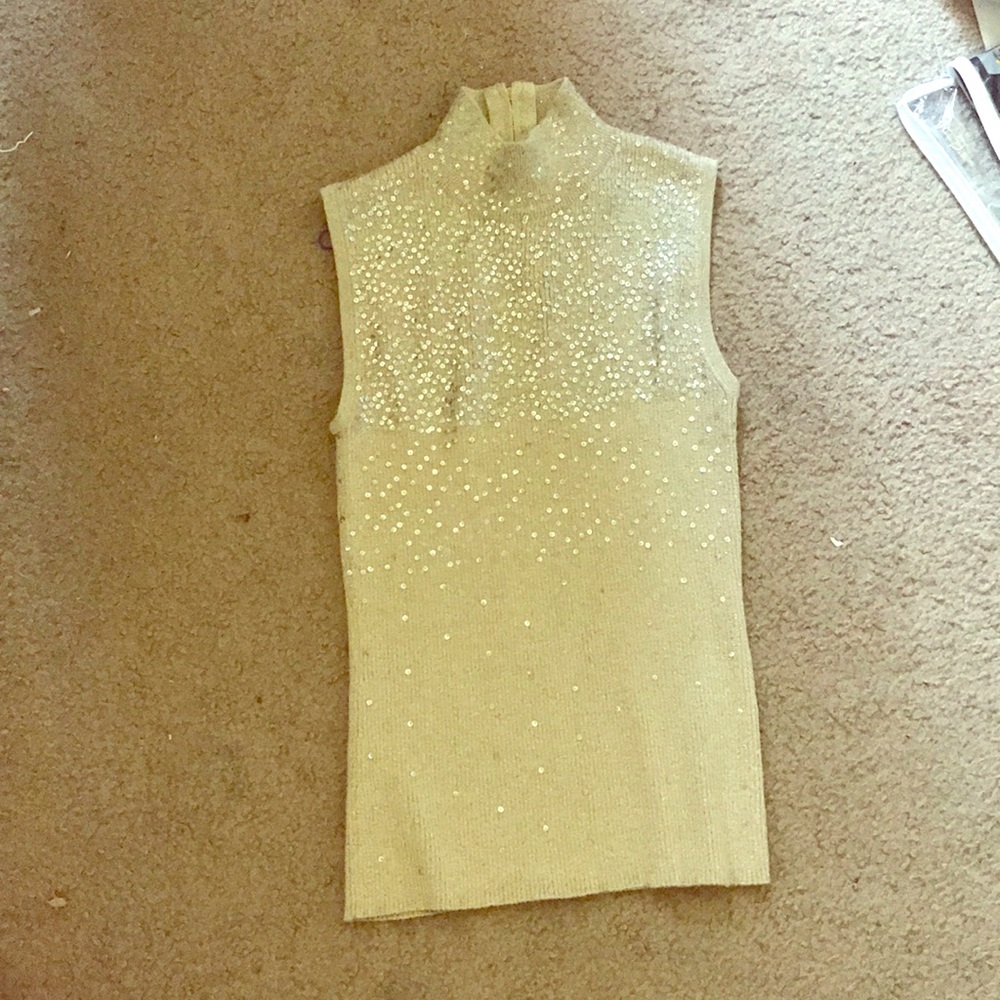Gold turtle neck tank top
